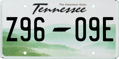 TN license plate Z9609E