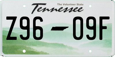 TN license plate Z9609F