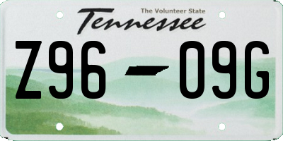 TN license plate Z9609G