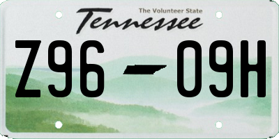 TN license plate Z9609H