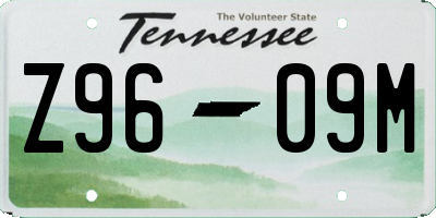 TN license plate Z9609M