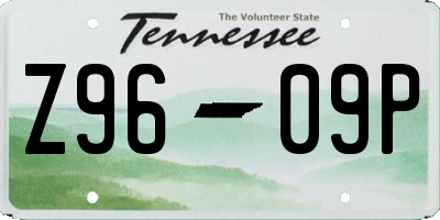 TN license plate Z9609P