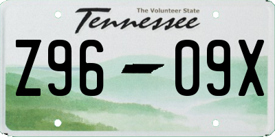 TN license plate Z9609X