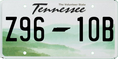 TN license plate Z9610B