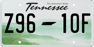 TN license plate Z9610F