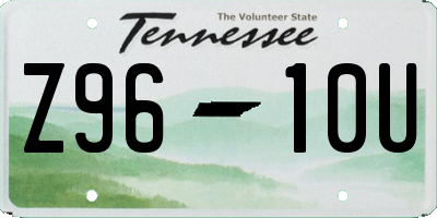 TN license plate Z9610U