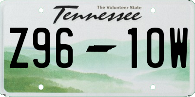 TN license plate Z9610W