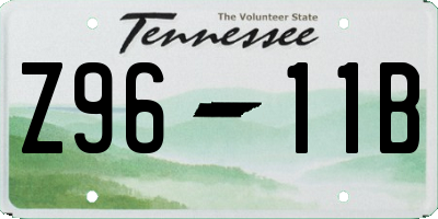 TN license plate Z9611B