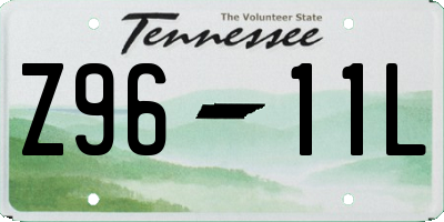 TN license plate Z9611L