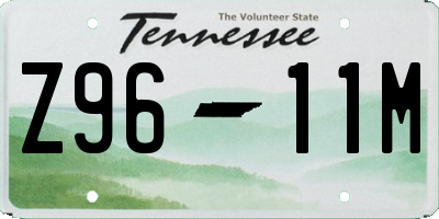 TN license plate Z9611M