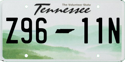 TN license plate Z9611N