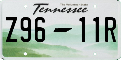 TN license plate Z9611R