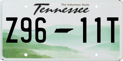 TN license plate Z9611T