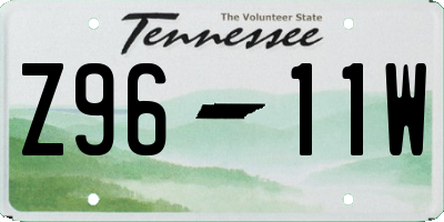 TN license plate Z9611W