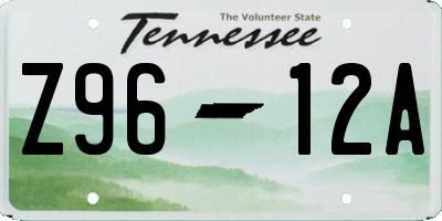 TN license plate Z9612A