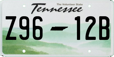 TN license plate Z9612B