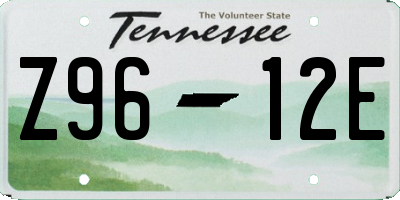 TN license plate Z9612E