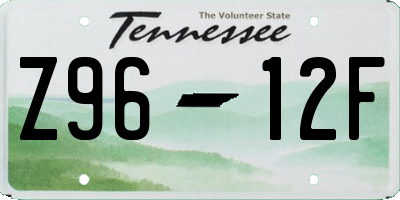 TN license plate Z9612F