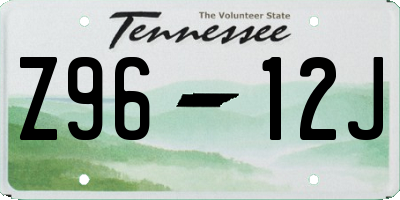 TN license plate Z9612J