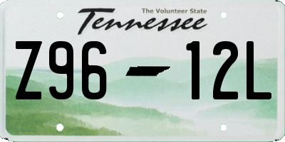 TN license plate Z9612L
