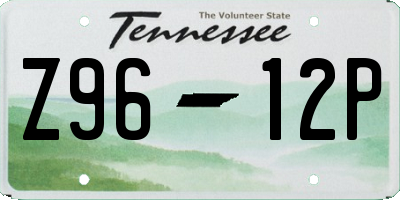 TN license plate Z9612P