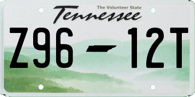 TN license plate Z9612T