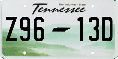 TN license plate Z9613D