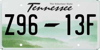 TN license plate Z9613F