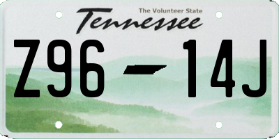 TN license plate Z9614J