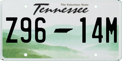 TN license plate Z9614M