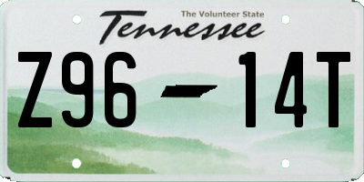 TN license plate Z9614T