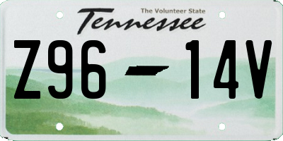 TN license plate Z9614V