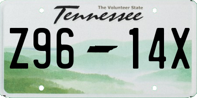TN license plate Z9614X