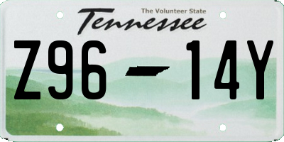 TN license plate Z9614Y