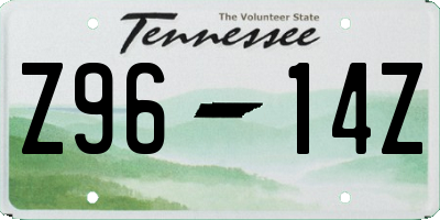 TN license plate Z9614Z