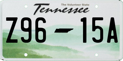 TN license plate Z9615A