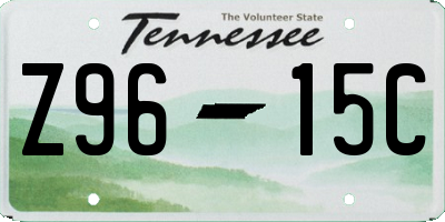 TN license plate Z9615C