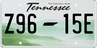 TN license plate Z9615E