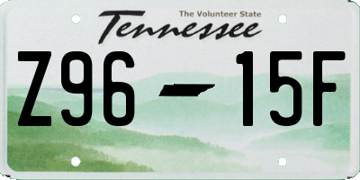 TN license plate Z9615F