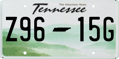 TN license plate Z9615G