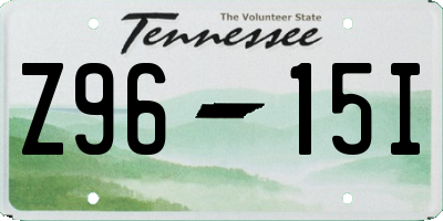 TN license plate Z9615I