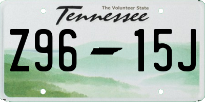 TN license plate Z9615J