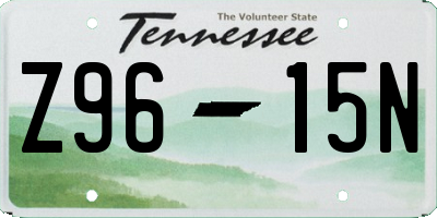 TN license plate Z9615N