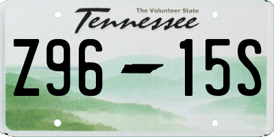 TN license plate Z9615S
