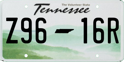 TN license plate Z9616R