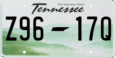 TN license plate Z9617Q