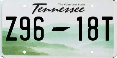 TN license plate Z9618T