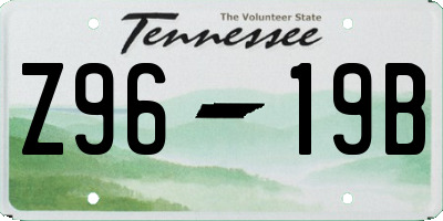 TN license plate Z9619B