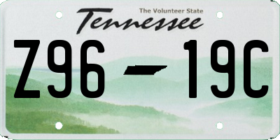 TN license plate Z9619C