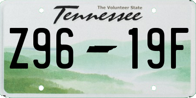 TN license plate Z9619F